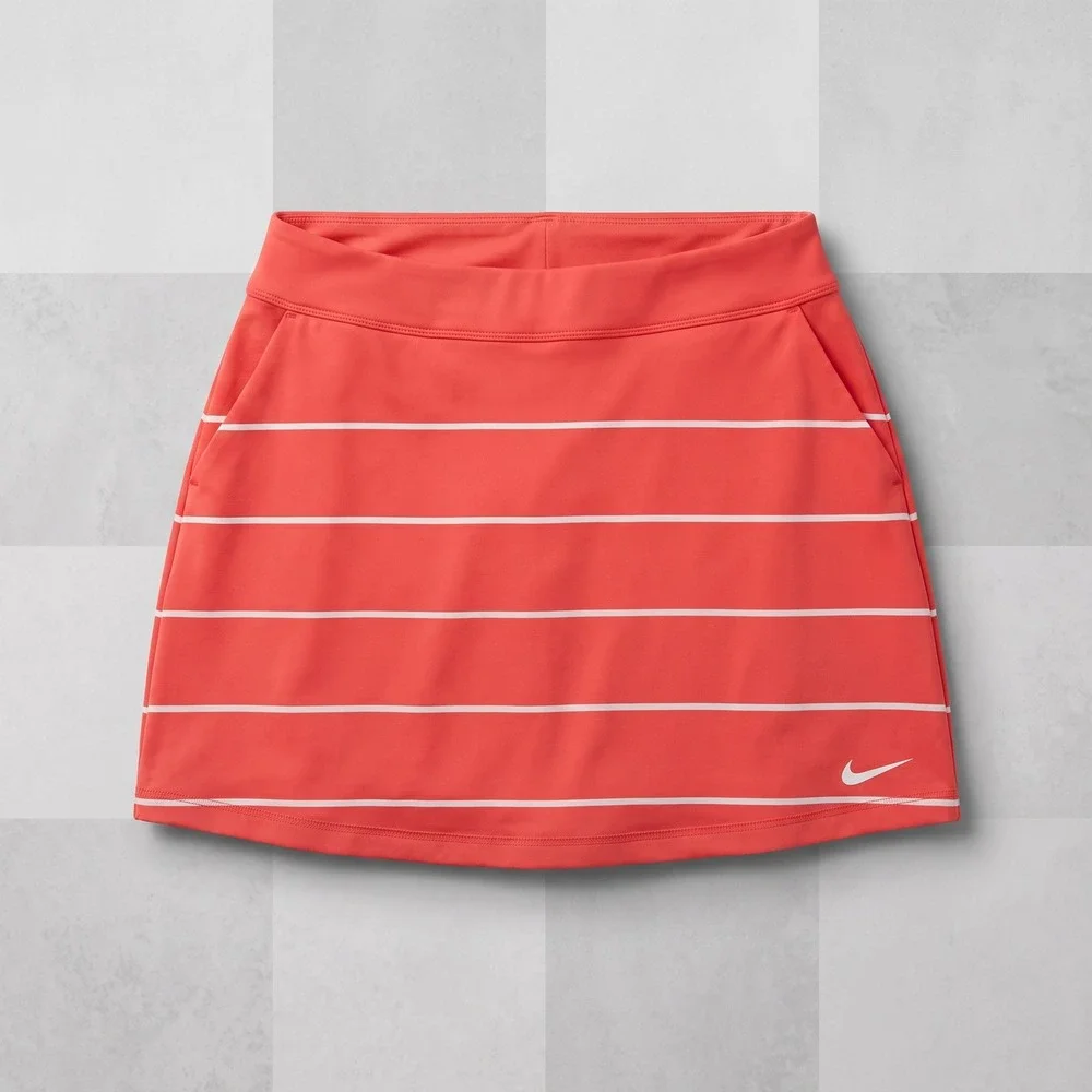 Nike Golf Dri-FIT Striped Skort Tennis Athletic Skirt Built-In Shorts Red M EUC